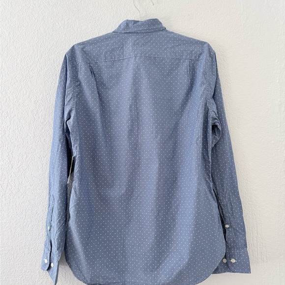 Bonobos Slim Fit Chambray Button Down Shirt Size Medium Polka Dot Blue White - Picture 5 of 10
